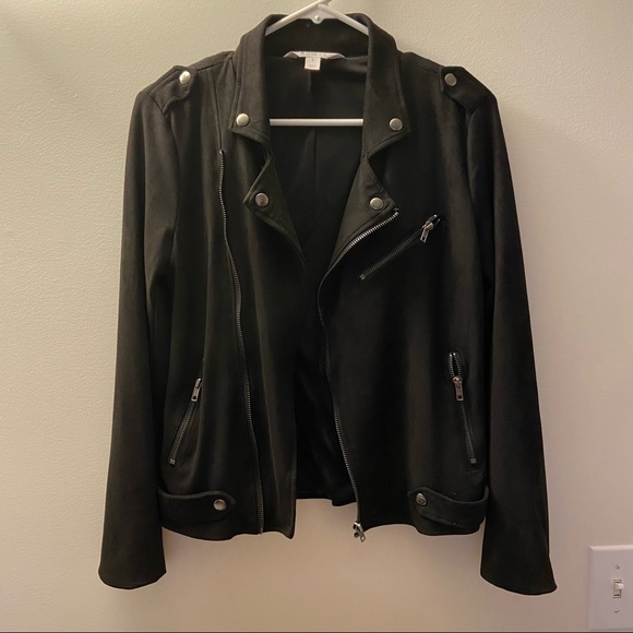 Market & Spruce Jackets & Blazers - NWOT Market & Spruce Black Suede Moto Jacket